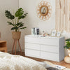 Ktaxon 6 Drawer Double Dresser Wood Dresser Storage Cabinet Drawer Organizer Chest Of Drawers, White