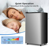 Beddle Mini Fridge with Freezer 3.2 Cu.ft Small Refrigerator for Dorm Bedroom, Compact Refrigerators Single Door Adjustable Thermostat Low Noise,Silver