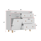 OXYLIFE 45" Baby Nursery Changing Table Dresser with 4 Drawers and Shelf for Nursery Room, White