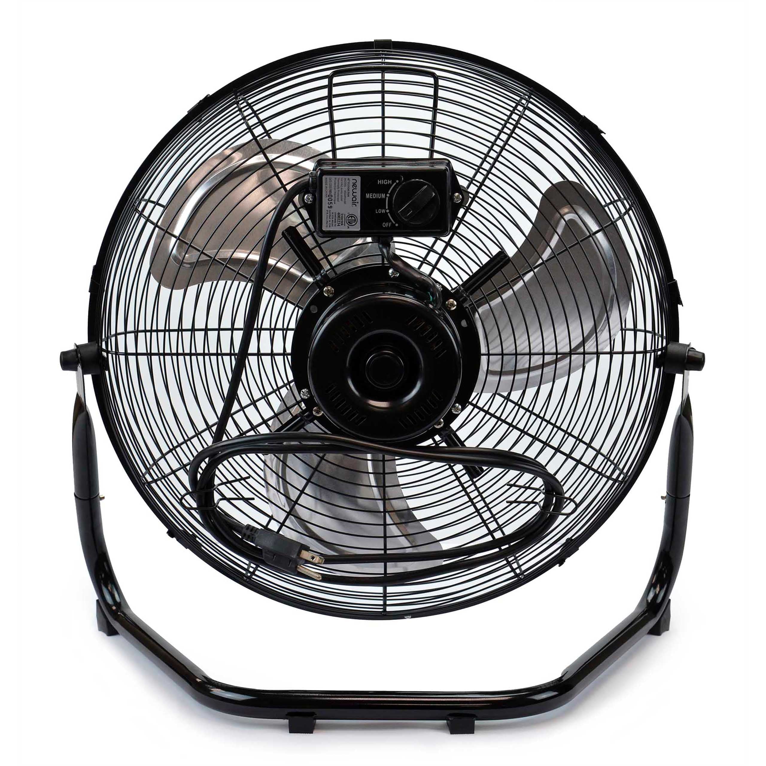 Newair 18" High-Velocity Industrial Floor Fan, Heavy Duty Metal Fan, Adjustable Tilt and 3 Speeds up to 4012 CFM, Rotatory Switch