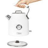 Haden Dorset 1.7 Liter Electric Water Kettle with Base, Putty & Chrome