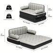 Inflatable Air Sofa Bed 2-in-1 Backrest Couch Airbed With Headboard And Pump Convertible Blow Up Bed Mattress For Home, Camping, And Guests, Living Room Furniture, Queen Size