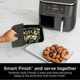 Ninja Foodi 8 qt 2-Basket Air Fryer, Black - DualZone Technology, Smart Finish