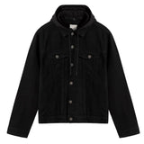 Men's Black Hooded Denim Jacket