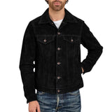 Arlen Black Trucker Suede Leather Jacket
