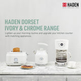 Haden Dorset 1.7 Liter Electric Water Kettle with Base, Putty & Chrome