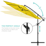 Best Choice Products 10ft Offset Hanging Outdoor Market Patio Umbrella w/ Easy Tilt Adjustment - Tan