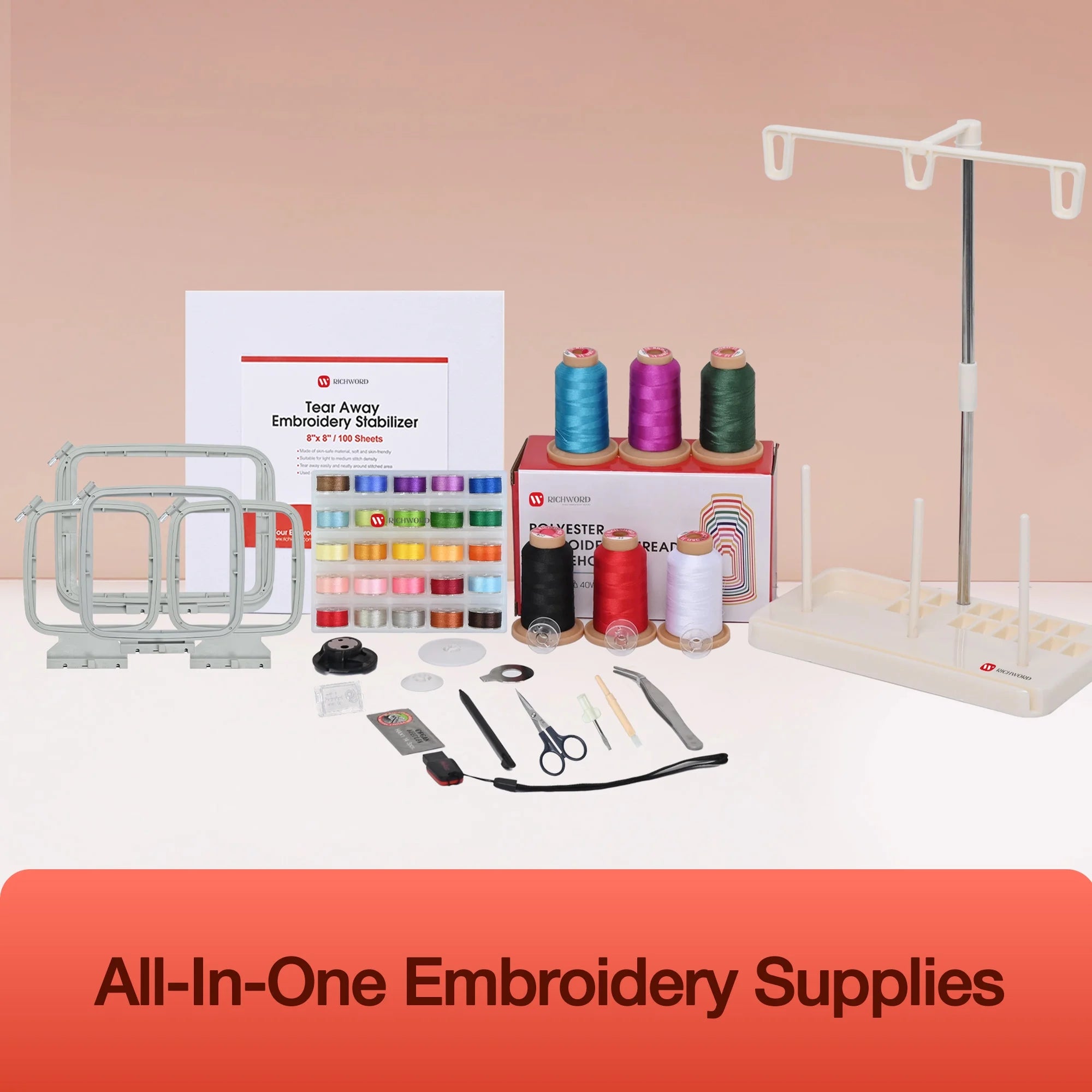 Poolin EOC05 Embroidery Machine 4x9.25" Area, 7" Touch Screen with kit
