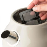 Haden Dorset 1.7 Liter Electric Water Kettle with Base, Putty & Chrome