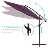 Best Choice Products 10ft Offset Hanging Outdoor Market Patio Umbrella w/ Easy Tilt Adjustment - Tan