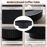 FFH 43.7 inch Oval Coffee Table for Living Room,Handcraft Rustic Corner Coffee Table Nature Wood Relief Sturdy Pedestal for Apartmen,Side Table Centre Table,Nature Wood