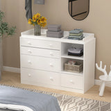 OXYLIFE 45" Baby Nursery Changing Table Dresser with 4 Drawers and Shelf for Nursery Room, White