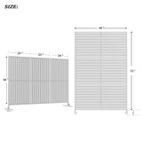 MAYEERTY 72*47" Outdoor Black Metal Privacy Panel Screen for Patio, Classic Louvered