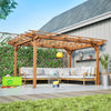 12 x 10 FT Outdoor Pergola, Wooden Pergola Gazebo with Climbing Plant Support and Waterproof, for Patio Porch Garden Backyard, Brown