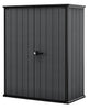 Cortina Alto Vertical Durable Resin Outdoor Storage Shed with Heavy Duty Floor and Locking Latch Double Doors, Graphite