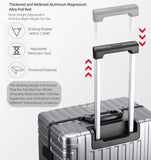 All Aluminum Hardshell Luggage, Airline Approved Zipperless Hardside Carry on Suitcase with Spinner Wheels, Checked Aluminium Luggage Metal Rolling Luggage Case for Travel, Business