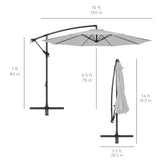 Best Choice Products 10ft Offset Hanging Outdoor Market Patio Umbrella w/ Easy Tilt Adjustment - Tan