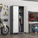 Marcree Slim Broom Storage Cabinet, Metal Cabinet with Shelves and Hanging Rod, 65" Utility Storage Cabinet with Locking Door, Tall Cleaning Storage Cabinet for Kitchen, Pantry, Office, Shop, Garage