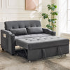 3 in 1 Convertible Sleeper Sofa Bed, Corduroy Futon Couches with Pull-Out Bed, Adjustable Backrest, Charging Port & Side Pockets, Modern Upholstered Sofa for Living Room, Guest Room