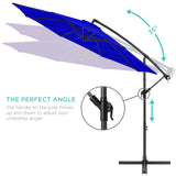 Best Choice Products 10ft Offset Hanging Outdoor Market Patio Umbrella w/ Easy Tilt Adjustment - Tan