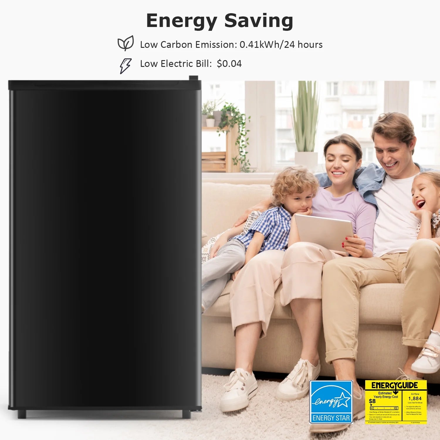 Beddle Mini Fridge with Freezer 3.2 Cu.ft Small Refrigerator for Dorm Bedroom, Compact Refrigerators Single Door Adjustable Thermostat Low Noise,Silver