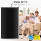 Beddle Mini Fridge with Freezer 3.2 Cu.ft Small Refrigerator for Dorm Bedroom, Compact Refrigerators Single Door Adjustable Thermostat Low Noise,Silver