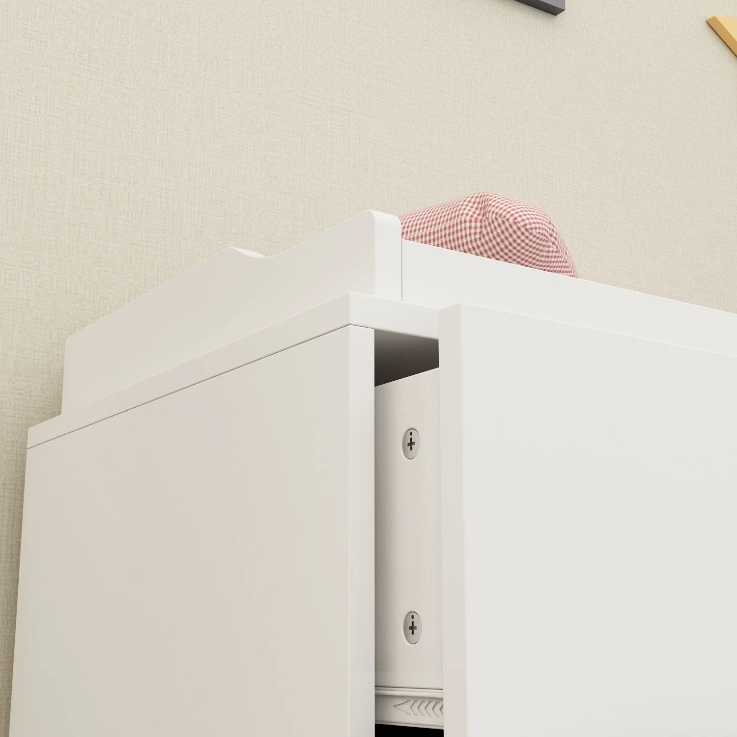 OXYLIFE 45" Baby Nursery Changing Table Dresser with 4 Drawers and Shelf for Nursery Room, White