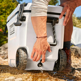 Coleman Convoy Series 65-Quart Hard Cooler with Wheels, up to 48 Cans, Brown Walnut Color