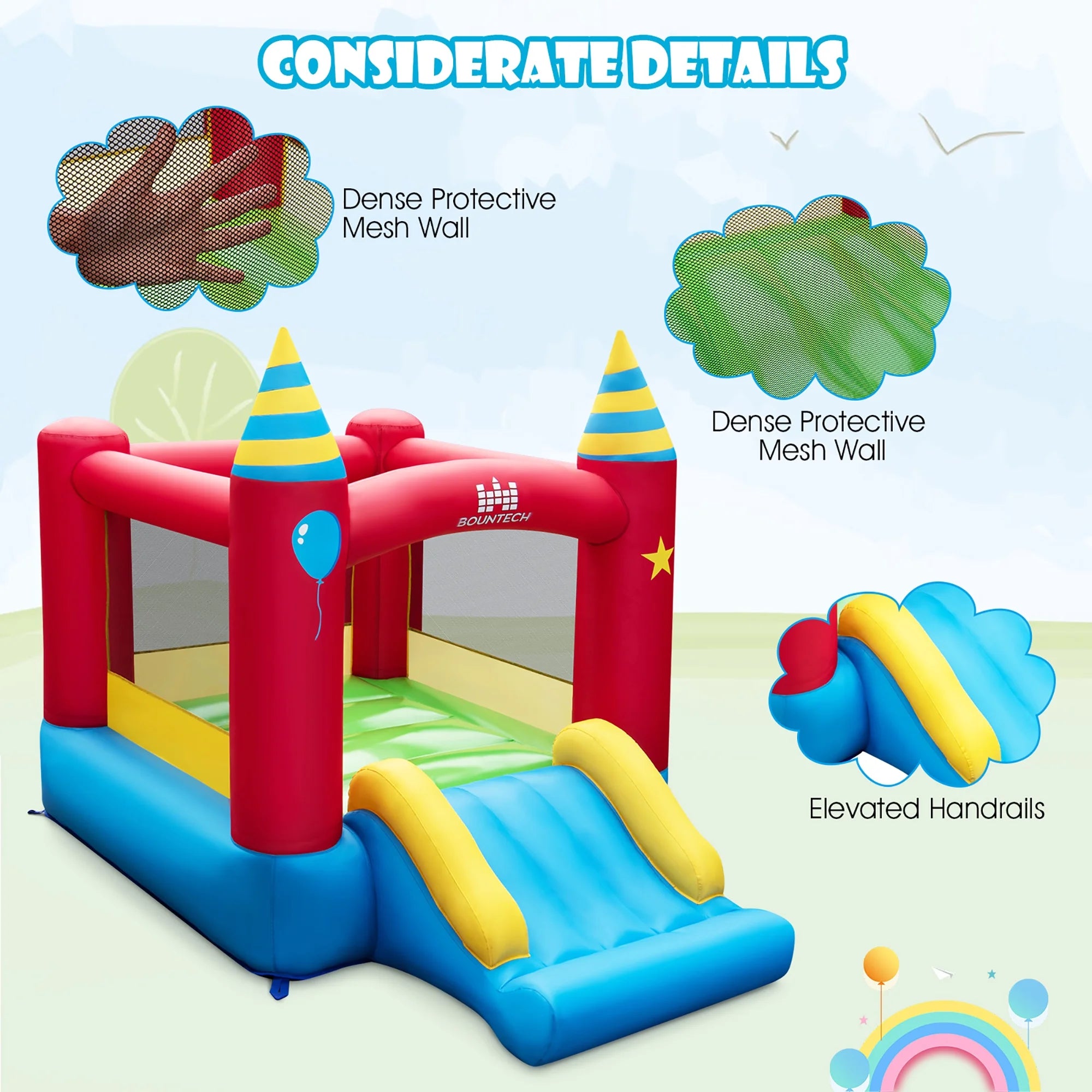 Costway Inflatable Kids Jumping Bouncer Indoor Outdoor with 480W Blower