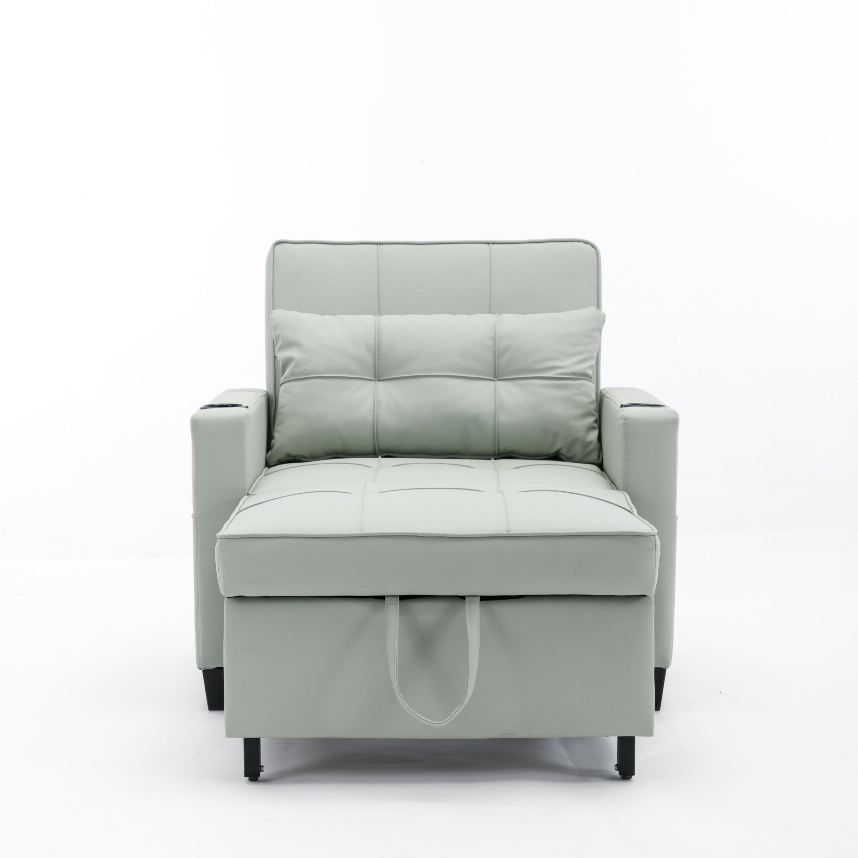 Convertible Futon Sofa Bed, 3-in-1 Multi-Functional Sleeper Chair Bed with USB Ports, Adjustable Backrest Recliner,for Living Room Bedroom Small Space, Tech Cloth, Dark Grey