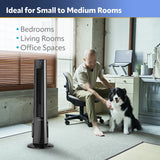 Lasko 38" 4-Speed Hybrid Oscillating Remote Controlled Tower Fan. Black, T38415