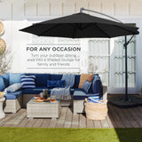 Best Choice Products 10ft Offset Hanging Outdoor Market Patio Umbrella w/ Easy Tilt Adjustment - Tan