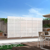MAYEERTY 72*47" Outdoor Black Metal Privacy Panel Screen for Patio, Classic Louvered