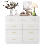 Ktaxon 6 Drawer Double Dresser Wood Dresser Storage Cabinet Drawer Organizer Chest Of Drawers, White