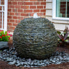 78288 Fiber-resin Stacked Slate Sphere Fountain, Multicolor