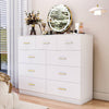 Ktaxon 6 Drawer Double Dresser Wood Dresser Storage Cabinet Drawer Organizer Chest Of Drawers, White