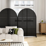 MAYEERTY 72*47" Outdoor Black Metal Privacy Panel Screen for Patio, Classic Louvered