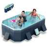 101"Foldable Swimming Pool for 1-6 People,Non-Inflatable Above Ground Garden Pool for Kids, Family(Blue)