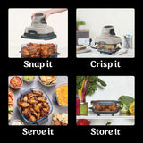 Ninja Crispi 4-in-1 Portable Glass Air Fryer Cooking System, 4-Qt & 6-Cup Containers, Cyberspace