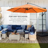 Best Choice Products 10ft Offset Hanging Outdoor Market Patio Umbrella w/ Easy Tilt Adjustment - Tan