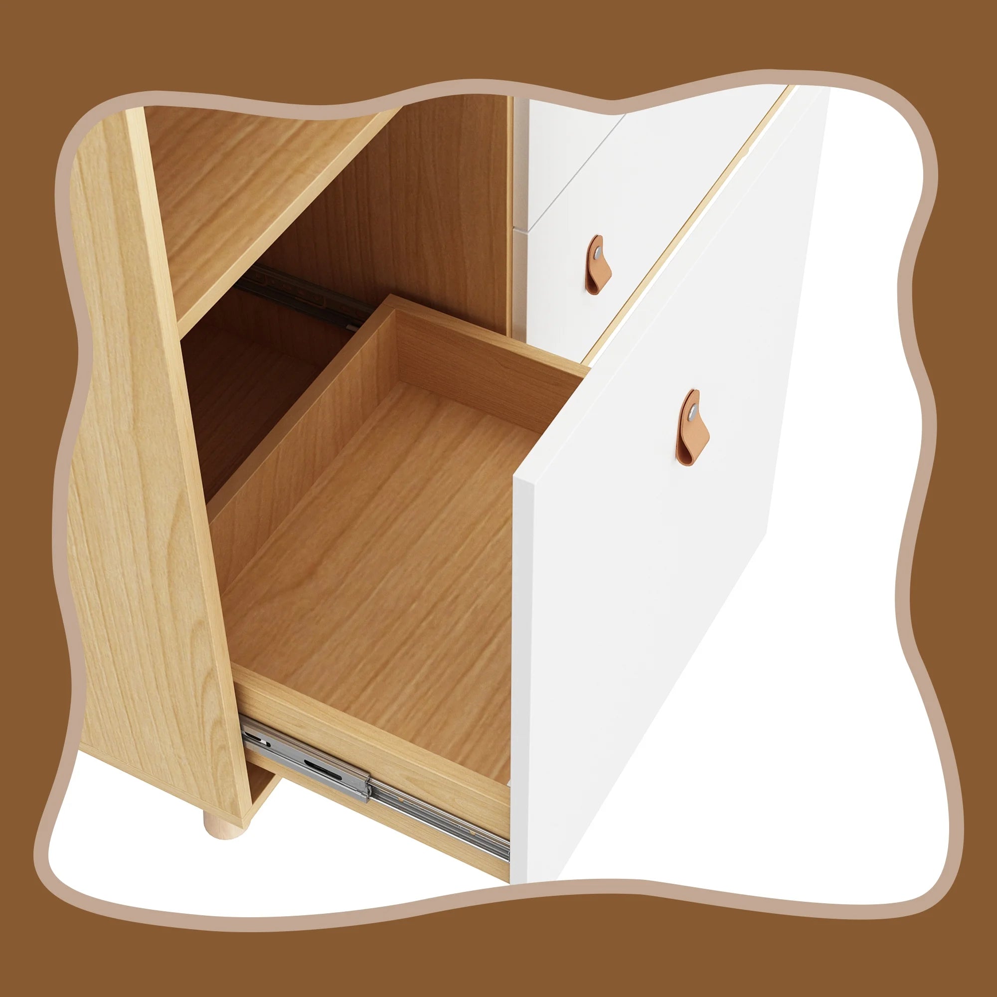 OXYLIFE 45" Baby Nursery Changing Table Dresser with 4 Drawers and Shelf for Nursery Room, White