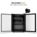 Auseo 126 Can Beverage Refrigerator and Cooler with Glass Door for Home/Office/Bar-Black