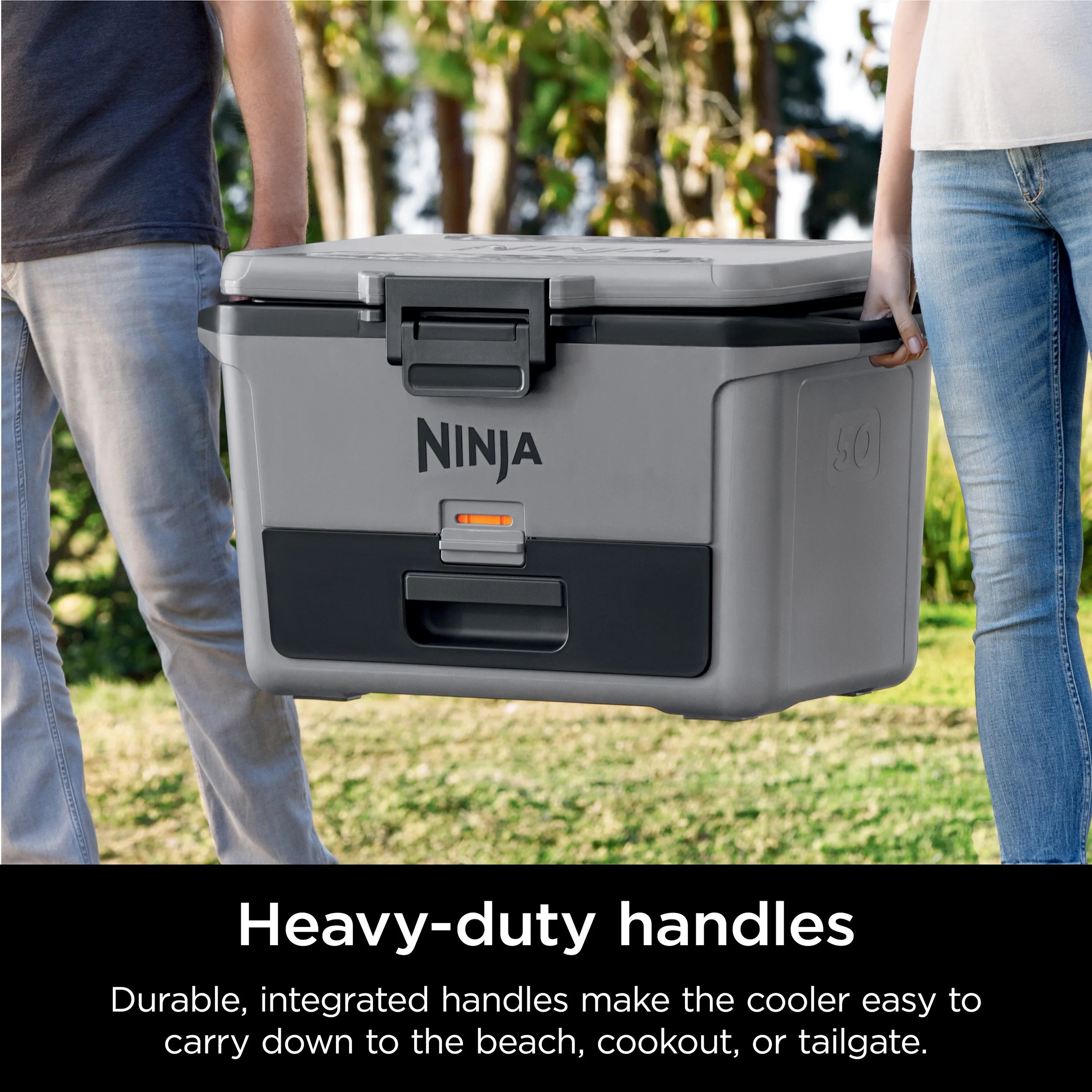 Ninja FrostVault 50qt Hard Cooler with Dry Zone, Gray, FB151GY