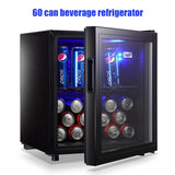 WANAI Compact Beverage Refrigerator, 100 Can Capacity, Glass Door, Black Stainless Steel