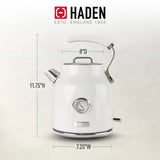 Haden Dorset 1.7 Liter Electric Water Kettle with Base, Putty & Chrome