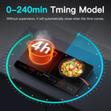 Aobosi Double Induction Cooktop with 2 Burners, 1800W Electric Stove Cooktop with Sensor Touch, 10 Temperature 9 Power Settings
