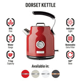Haden Dorset 1.7 Liter Electric Water Kettle with Base, Putty & Chrome