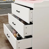 OXYLIFE 45" Baby Nursery Changing Table Dresser with 4 Drawers and Shelf for Nursery Room, White