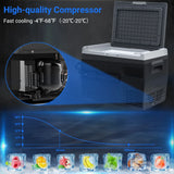 Smad 50L Camping Mini Fridge Freezer 12V/24V Car Fridge, Quiet Electric Compressor Cool Box