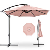 Best Choice Products 10ft Offset Hanging Outdoor Market Patio Umbrella w/ Easy Tilt Adjustment - Tan